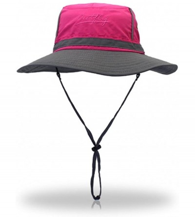 Sun Hats UPF50+ Fishing Cap Fashion Cool Outdoor Sun Hats Summer Outdoor Sun Hat - Rosered+deepgrey - CE182S3S97X $14.08