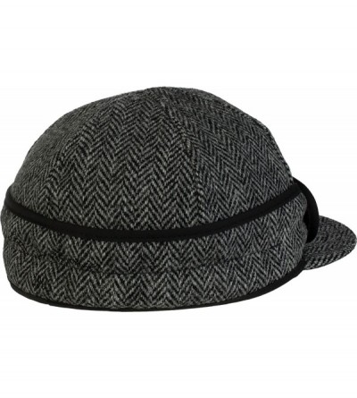 Newsboy Caps Wo Button Up Cap with Harris Tweed - Lowell - CD121RDWDZF $50.07