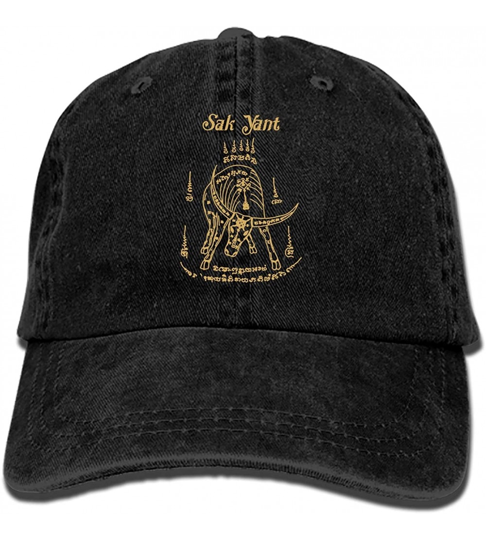 Cowboy Hats Rino Mode Vintage Adjustable Jean Cap Gym Caps for Adult - Sak Yant10 - CD18RXR07W7 $30.08