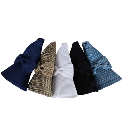 Sun Hats Waterproof Floppy Sun Hat w/UPF 50+ & Bow - Packable Crusher Summer Rain Cap - Black - CP18OWTLAK2 $30.09