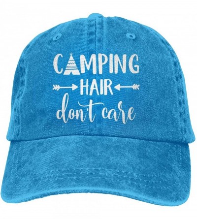 Baseball Caps Unisex Camping Hair Don t Care 1 Vintage Jeans Baseball Cap Classic Cotton Dad Hat Adjustable Plain Cap - Blue ...