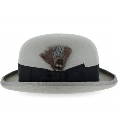 Fedoras Belfry Bowler Derby 100% Pure Wool Theater Quality Hat in Black Brown Grey Navy Pearl Green - Pearl - CQ1803L597A $94.28