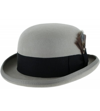 Fedoras Belfry Bowler Derby 100% Pure Wool Theater Quality Hat in Black Brown Grey Navy Pearl Green - Pearl - CQ1803L597A $50.51