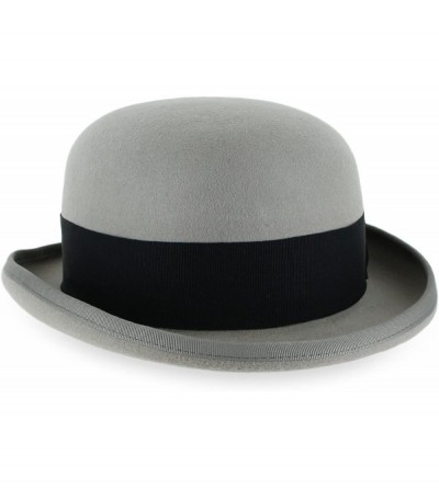 Fedoras Belfry Bowler Derby 100% Pure Wool Theater Quality Hat in Black Brown Grey Navy Pearl Green - Pearl - CQ1803L597A $50.51