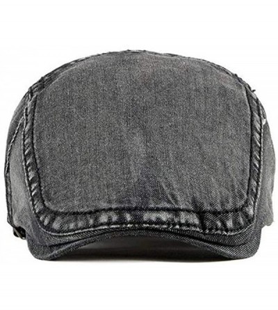 Newsboy Caps 2 Pack Mens Denim Cotton Newsboy Cap Ivy Gatsby Driving Hunting Cabbie Hats - 2 Pack-c - C9199TYGAND $18.74