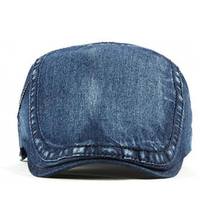 Newsboy Caps 2 Pack Mens Denim Cotton Newsboy Cap Ivy Gatsby Driving Hunting Cabbie Hats - 2 Pack-c - C9199TYGAND $18.74