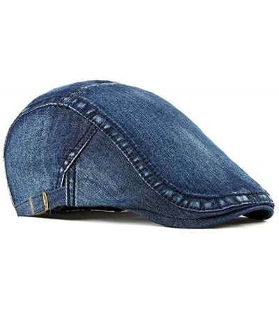 Newsboy Caps 2 Pack Mens Denim Cotton Newsboy Cap Ivy Gatsby Driving Hunting Cabbie Hats - 2 Pack-c - C9199TYGAND $18.74