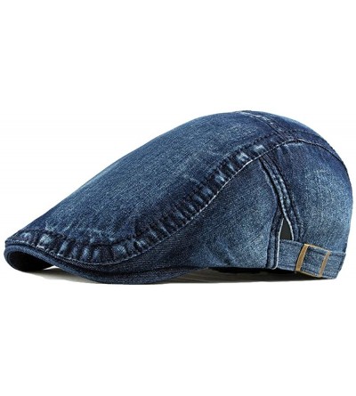 Newsboy Caps 2 Pack Mens Denim Cotton Newsboy Cap Ivy Gatsby Driving Hunting Cabbie Hats - 2 Pack-c - C9199TYGAND $18.74