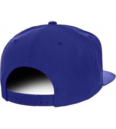 Baseball Caps Old English R Embroidered Flat Bill Snapback Cap - Royal - CO12F1DYAE3 $18.98