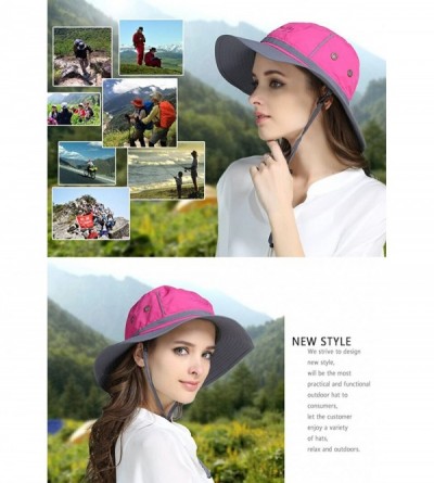 Sun Hats UPF50+ Fishing Cap Fashion Cool Outdoor Sun Hats Summer Outdoor Sun Hat - Rosered+deepgrey - CE182S3S97X $14.08