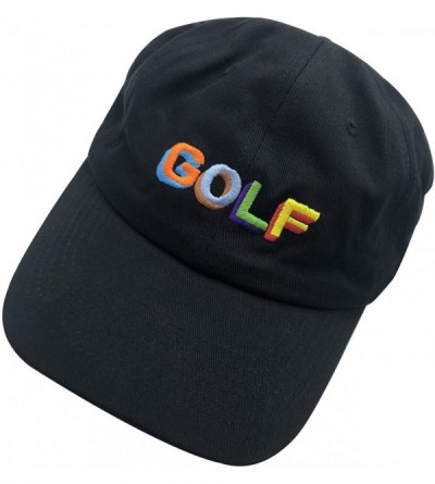 Baseball Caps Golf Baseball Cap 100% Cotton Embroidered Dad Hat Snapback Unisex Twill Hat - Black-1 - C0185ED50AE $11.83