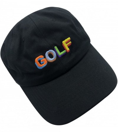 Baseball Caps Golf Baseball Cap 100% Cotton Embroidered Dad Hat Snapback Unisex Twill Hat - Black-1 - C0185ED50AE $11.83