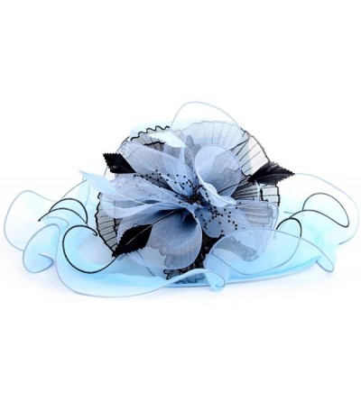 Sun Hats Women's Organza Kentucky Derby Tea Party Hat - Design 3 - Light Blue - CL18T6YM44L $17.00