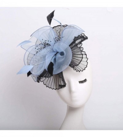 Sun Hats Women's Organza Kentucky Derby Tea Party Hat - Design 3 - Light Blue - CL18T6YM44L $17.00