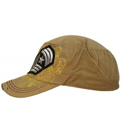 Baseball Caps Cadet Cap Hat with Soldier Rank Patch - Beige - CL118CIJT3N $15.98