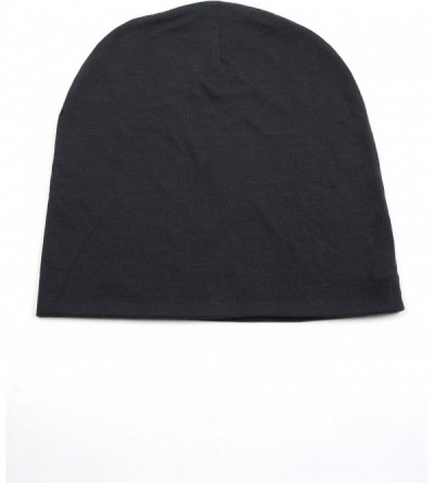 Skullies & Beanies 3 pcs Unisex Solid Color Soft Jersey Skull Cap Beanie 407HB - Darkgray - CZ11O31OOXD $11.12