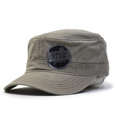 Baseball Caps Vintage Year Tactical Military Radar Adjustable Cotton Cadet Caps - Dark Khaki - CK12O2JCUKK $14.35