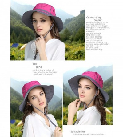 Sun Hats UPF50+ Fishing Cap Fashion Cool Outdoor Sun Hats Summer Outdoor Sun Hat - Rosered+deepgrey - CE182S3S97X $14.08