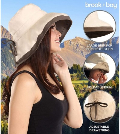 Sun Hats Outdoor Womens Sun Hat Protection - Beige - Cotton With Drawstring - C218E7WA3HQ $10.96