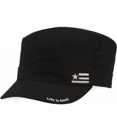 Baseball Caps Pleated Cadet Daisy Black - Night Black/Flag - CU17YE36H7D $52.18