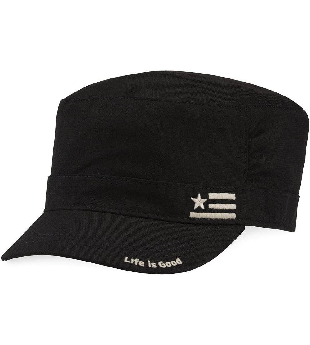 Baseball Caps Pleated Cadet Daisy Black - Night Black/Flag - CU17YE36H7D $26.70