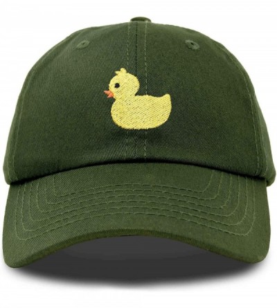 Baseball Caps Cute Ducky Soft Baseball Cap Dad Hat - Olive - C418LZ8TTRC $9.47