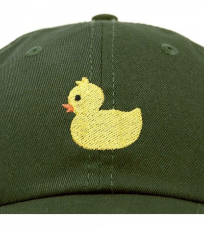 Baseball Caps Cute Ducky Soft Baseball Cap Dad Hat - Olive - C418LZ8TTRC $9.47