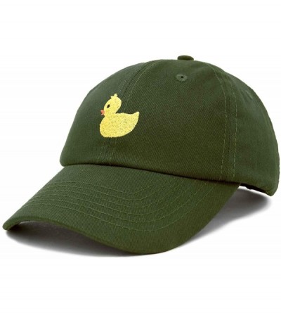 Baseball Caps Cute Ducky Soft Baseball Cap Dad Hat - Olive - C418LZ8TTRC $9.47