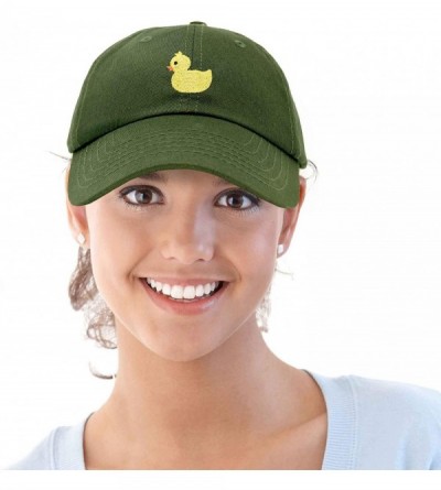 Baseball Caps Cute Ducky Soft Baseball Cap Dad Hat - Olive - C418LZ8TTRC $9.47