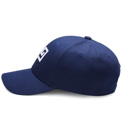 Baseball Caps Unisex Geometric Embroidery Men Women Hip-Hop Style Classic Fashion Baseball Cap Cotton Adjustable Hat - Blue -...