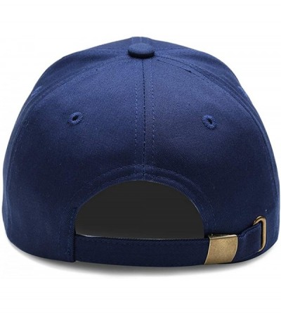 Baseball Caps Unisex Geometric Embroidery Men Women Hip-Hop Style Classic Fashion Baseball Cap Cotton Adjustable Hat - Blue -...