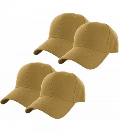 Baseball Caps Plain Adjustable Baseball Cap Classic Adjustable Hat Men Women Unisex Ballcap 6 Panels - Khaki/Pack 4 - CG192WM...