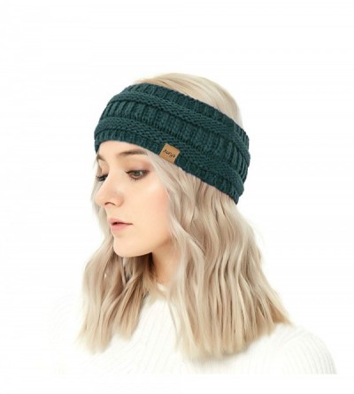 Cold Weather Headbands Winter Warm Cable Knit headband Head Wrap Ear Warmer for Women(Teal Blue) - Teal Blue - C918K4UZGTT $1...