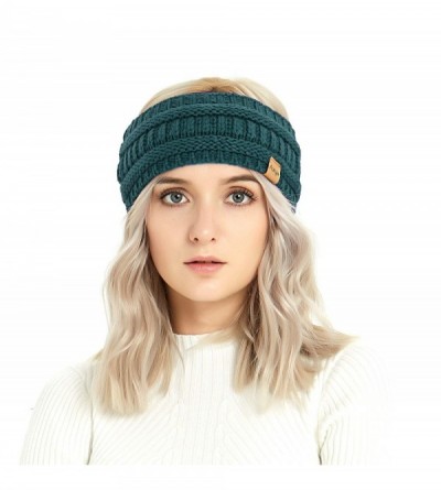 Cold Weather Headbands Winter Warm Cable Knit headband Head Wrap Ear Warmer for Women(Teal Blue) - Teal Blue - C918K4UZGTT $1...