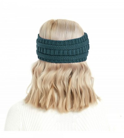Cold Weather Headbands Winter Warm Cable Knit headband Head Wrap Ear Warmer for Women(Teal Blue) - Teal Blue - C918K4UZGTT $1...