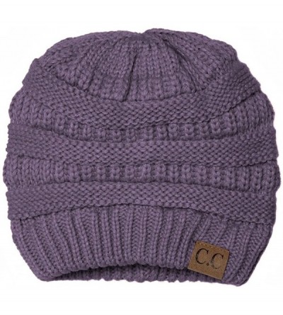 Skullies & Beanies MMC-Thick Slouchy Knit Oversized Beanie Cap Hat - Violet - C011PEGP8UJ $9.84