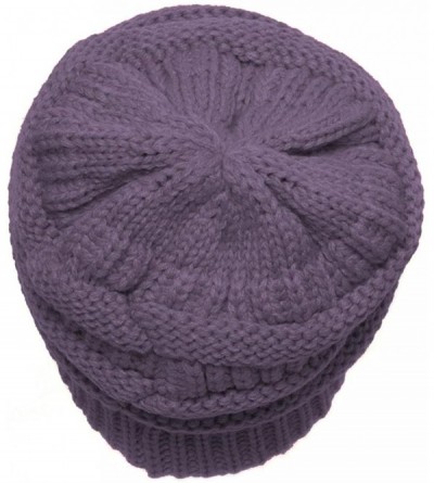 Skullies & Beanies MMC-Thick Slouchy Knit Oversized Beanie Cap Hat - Violet - C011PEGP8UJ $9.84