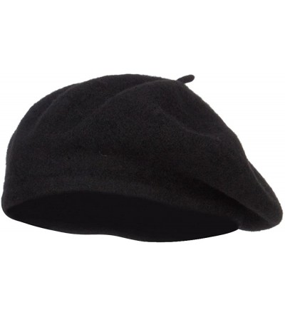 Berets Ladies Wool Beret - Black - CI12LJZ9BP1 $29.11