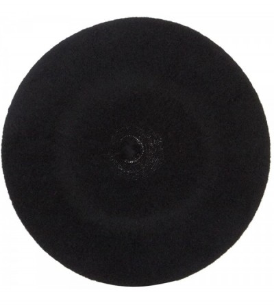 Berets Ladies Wool Beret - Black - CI12LJZ9BP1 $29.11
