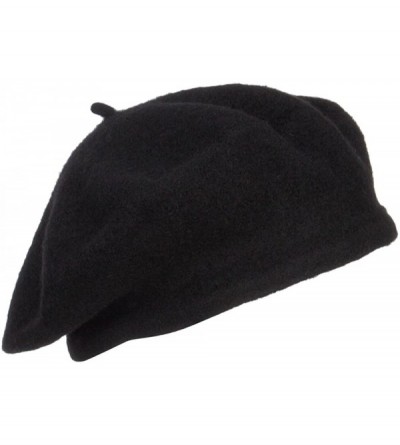 Berets Ladies Wool Beret - Black - CI12LJZ9BP1 $29.11