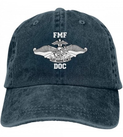 Cowboy Hats Fleet Marine Force FMF DOC Unisex Adult Denim Hats Cowboy Hat Dad Hat Driver Cap - Navy - C9197QTKR56 $34.85