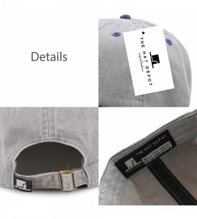 Baseball Caps 100% Cotton Pigment Dyed Low Profile Dad Hat Six Panel Cap - 2. Grey Navy - CU17Y4X4U8Z $9.11