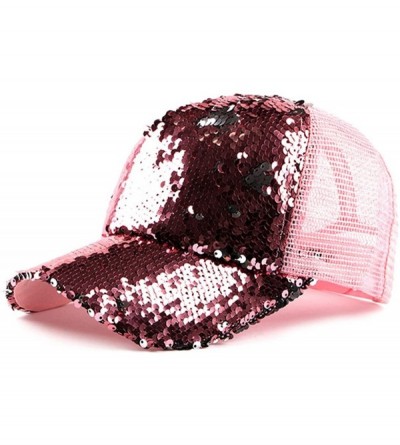 Baseball Caps Sequin Hat Magic - Reversible Adjustable Baseball Hat Cap - Pink - CO18G7DLLO4 $19.34