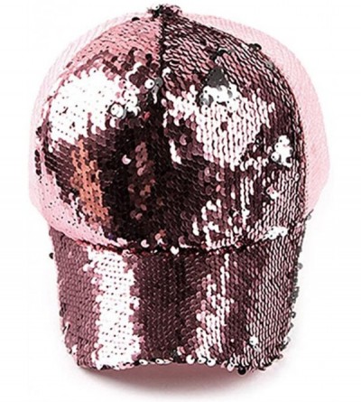 Baseball Caps Sequin Hat Magic - Reversible Adjustable Baseball Hat Cap - Pink - CO18G7DLLO4 $8.62