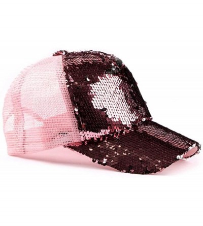 Baseball Caps Sequin Hat Magic - Reversible Adjustable Baseball Hat Cap - Pink - CO18G7DLLO4 $8.62