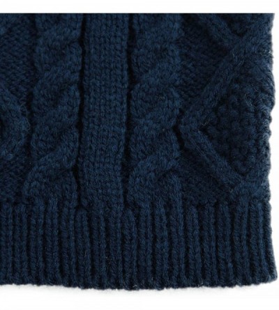 Skullies & Beanies Unisex Adult Winter Warm Slouch Beanie Long Baggy Skull Cap Stretchy Knit Hat Oversized Blue - CM128YZ0OWX...