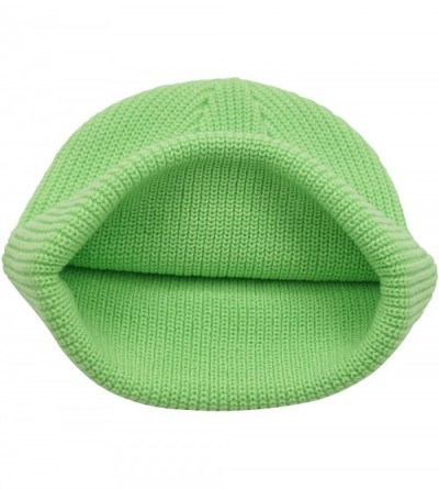 Skullies & Beanies Classic Men's Warm Winter Hats Acrylic Knit Cuff Beanie Cap Daily Beanie Hat - Green - CS18H7SAK4Q $10.48