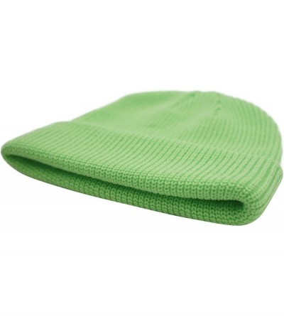 Skullies & Beanies Classic Men's Warm Winter Hats Acrylic Knit Cuff Beanie Cap Daily Beanie Hat - Green - CS18H7SAK4Q $10.48