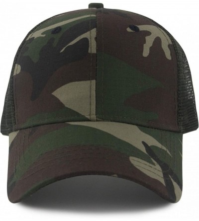 Baseball Caps Women's Ponytail Baseball Cap Messy High Bun Adjustable Plain Trucker Dad Hat - Mesh-camo - CL18NSMCLQY $9.89