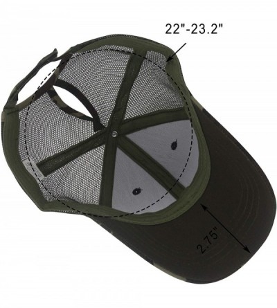 Baseball Caps Women's Ponytail Baseball Cap Messy High Bun Adjustable Plain Trucker Dad Hat - Mesh-camo - CL18NSMCLQY $9.89